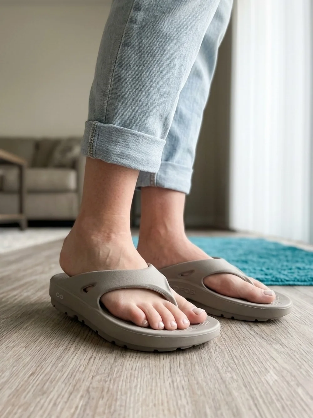 Oofos Men's OOriginal Sandals in Taupe - Lightweight Recovery Flip Flops